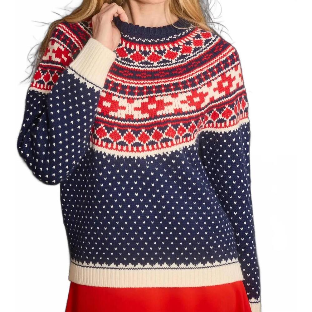 NEW HUNTER BELL josie sweater in st. moritz fairisle